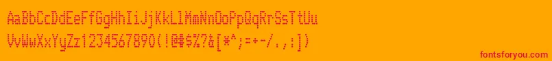 フォントTelidoncd ffy – オレンジの背景に赤い文字