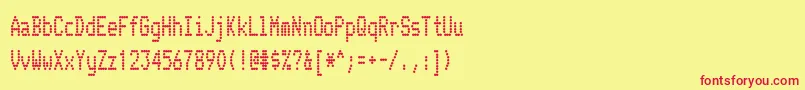 フォントTelidoncd ffy – 赤い文字の黄色い背景