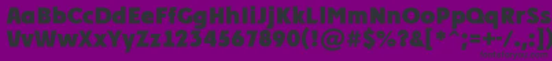 フォントAPlakatcmplExtrabold – 紫の背景に黒い文字