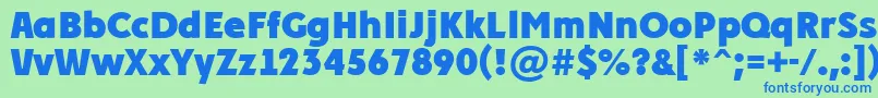 APlakatcmplExtrabold Font – Blue Fonts on Green Background