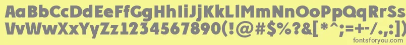 フォントAPlakatcmplExtrabold – 黄色の背景に灰色の文字