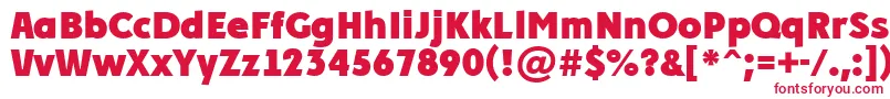 フォントAPlakatcmplExtrabold – 白い背景に赤い文字