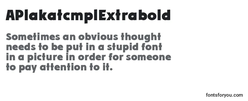 Review of the APlakatcmplExtrabold Font