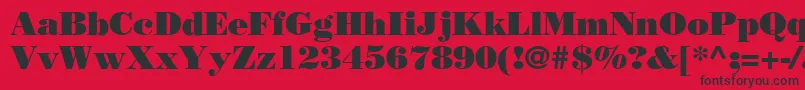 フォントBodoniPosterSsi – 赤い背景に黒い文字