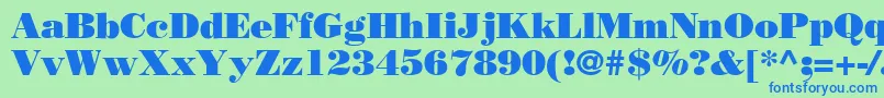 BodoniPosterSsi Font – Blue Fonts on Green Background