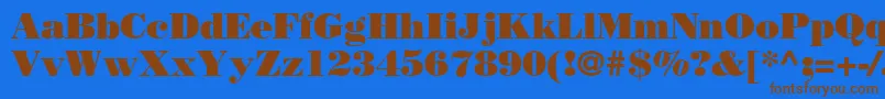 BodoniPosterSsi Font – Brown Fonts on Blue Background