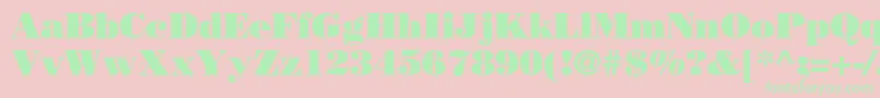 フォントBodoniPosterSsi – ピンクの背景に緑の文字
