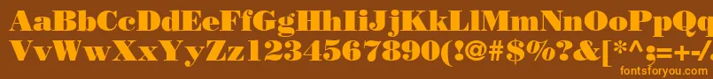 BodoniPosterSsi Font – Orange Fonts on Brown Background