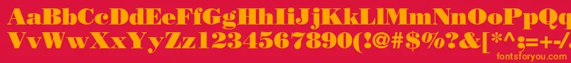 BodoniPosterSsi Font – Orange Fonts on Red Background