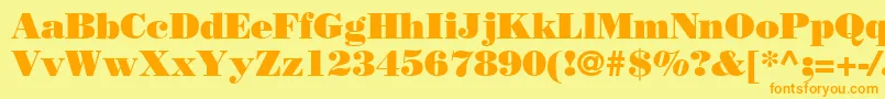 BodoniPosterSsi Font – Orange Fonts on Yellow Background