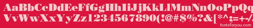 Czcionka BodoniPosterSsi – różowe czcionki na czerwonym tle