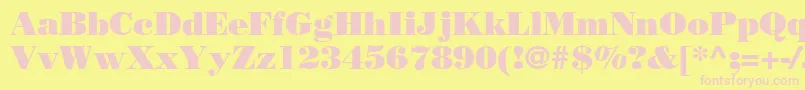 BodoniPosterSsi Font – Pink Fonts on Yellow Background
