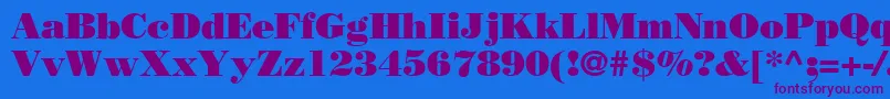 BodoniPosterSsi Font – Purple Fonts on Blue Background