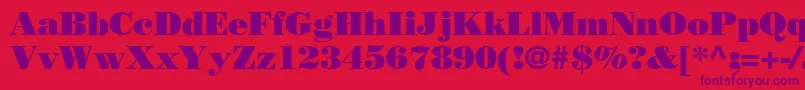 BodoniPosterSsi Font – Purple Fonts on Red Background