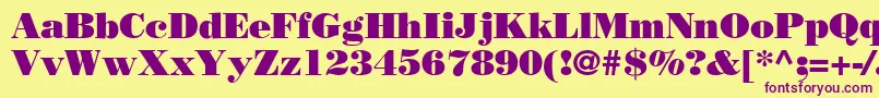 BodoniPosterSsi Font – Purple Fonts on Yellow Background