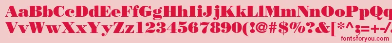 BodoniPosterSsi Font – Red Fonts on Pink Background