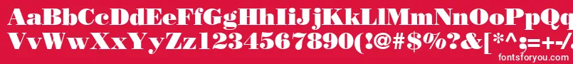 フォントBodoniPosterSsi – 赤い背景に白い文字