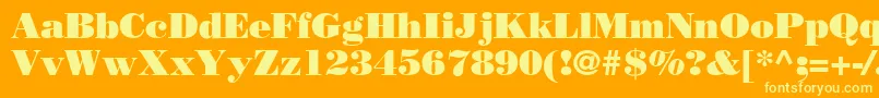 BodoniPosterSsi Font – Yellow Fonts on Orange Background