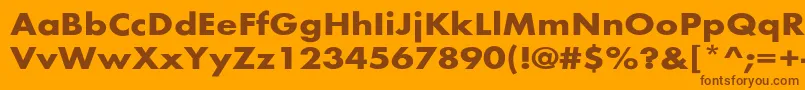 BelmarextBold-Schriftart – Braune Schriften auf orangefarbenem Hintergrund