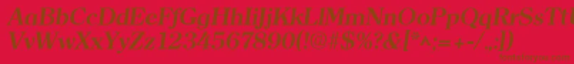 ClearfaceBoldItalic Font – Brown Fonts on Red Background