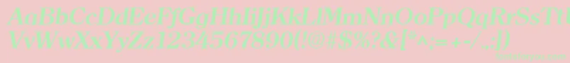 ClearfaceBoldItalic-Schriftart – Grüne Schriften auf rosa Hintergrund