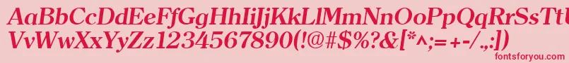 ClearfaceBoldItalic-Schriftart – Rote Schriften auf rosa Hintergrund