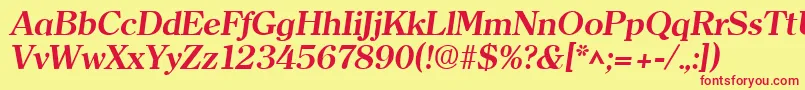 ClearfaceBoldItalic Font – Red Fonts on Yellow Background
