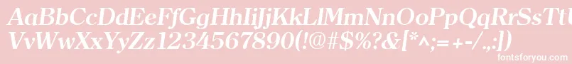 ClearfaceBoldItalic-Schriftart – Weiße Schriften auf rosa Hintergrund