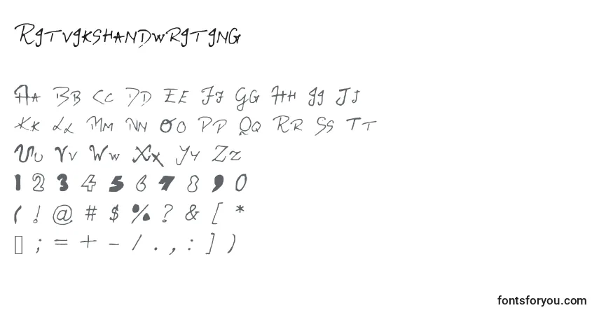 Schriftart Ritvikshandwriting – Alphabet, Zahlen, spezielle Symbole