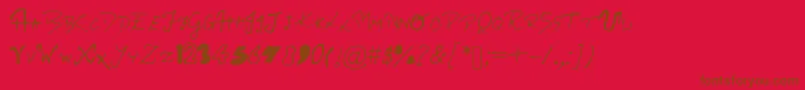 Ritvikshandwriting Font – Brown Fonts on Red Background