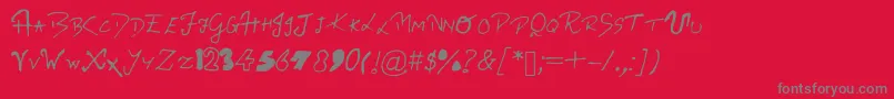 Ritvikshandwriting Font – Gray Fonts on Red Background
