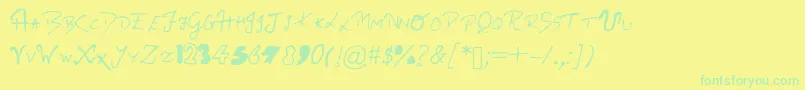 Police Ritvikshandwriting – polices vertes sur fond jaune