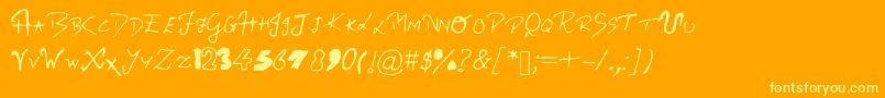 Ritvikshandwriting Font – Yellow Fonts on Orange Background