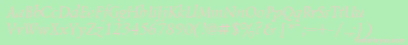 LazurskiItalicCyrillic Font – Pink Fonts on Green Background