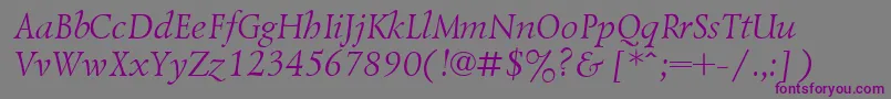 LazurskiItalicCyrillic Font – Purple Fonts on Gray Background