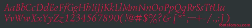 LazurskiItalicCyrillic Font – Red Fonts on Black Background
