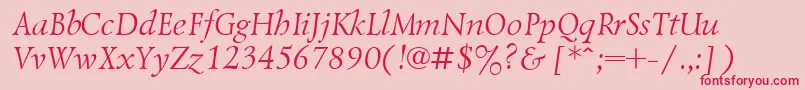 LazurskiItalicCyrillic Font – Red Fonts on Pink Background
