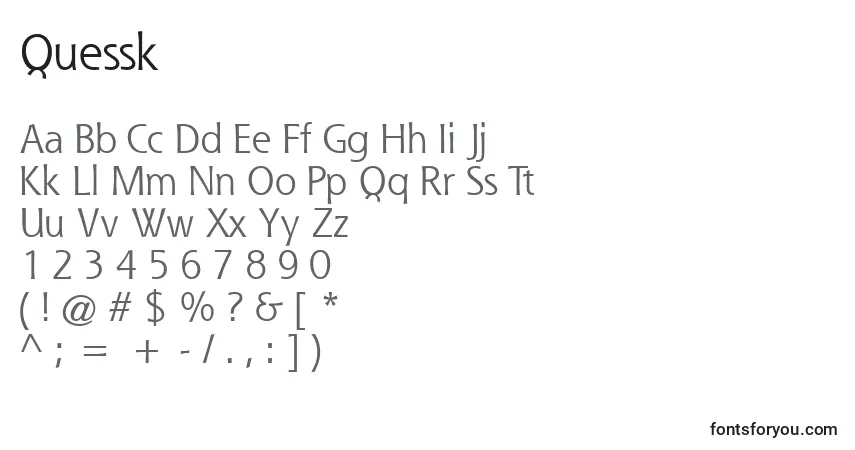 Schriftart Quessk – Alphabet, Zahlen, spezielle Symbole