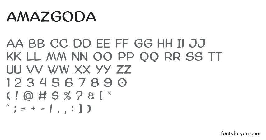 Fuente Amazgoda - alfabeto, números, caracteres especiales