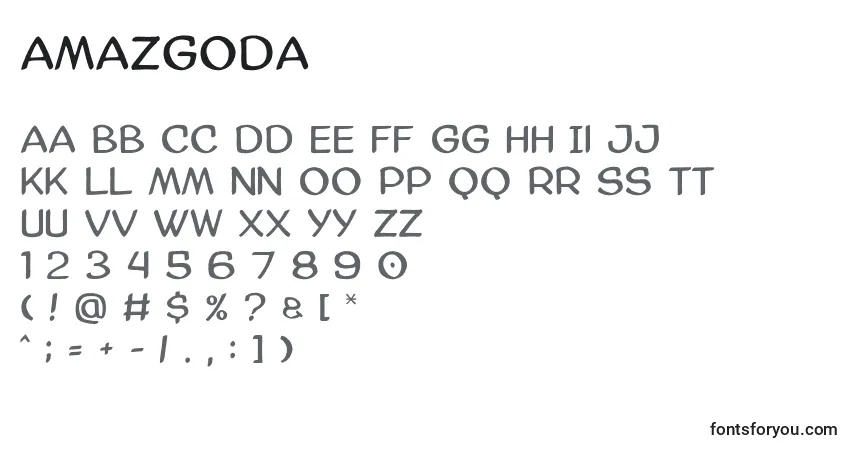 Amazgoda-fontti – aakkoset, numerot, erikoismerkit