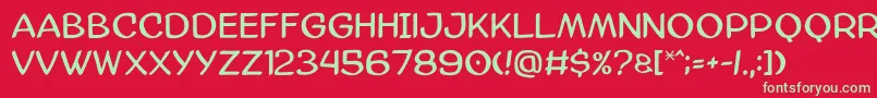 フォントAmazgoda – 赤い背景に緑の文字