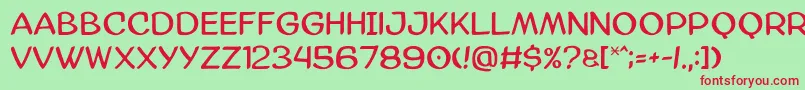 Amazgoda Font – Red Fonts on Green Background