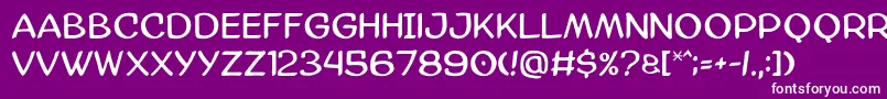 Amazgoda-Schriftart – Weiße Schriften auf violettem Hintergrund