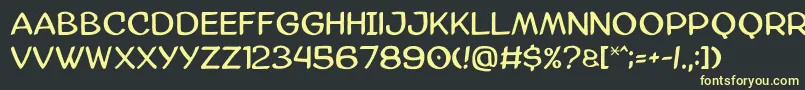 フォントAmazgoda – 黒い背景に黄色の文字