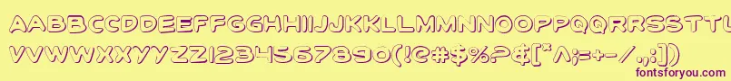 ToonTownIndustrialShadow Font – Purple Fonts on Yellow Background