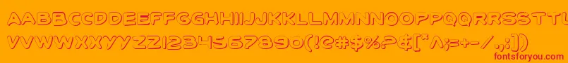 ToonTownIndustrialShadow Font – Red Fonts on Orange Background