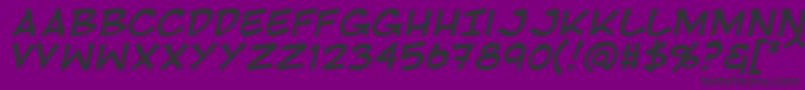 Czcionka RivenshieldItalic – czarne czcionki na fioletowym tle