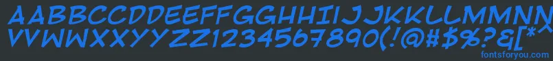 RivenshieldItalic Font – Blue Fonts on Black Background