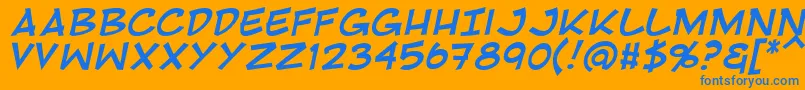 RivenshieldItalic Font – Blue Fonts on Orange Background