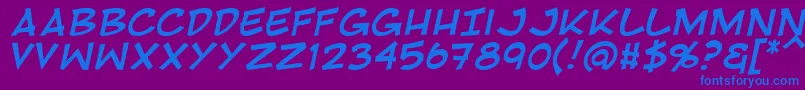 Шрифт RivenshieldItalic – синие шрифты на фиолетовом фоне